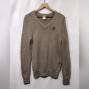 Vintage Abercrombie & Fitch Embroidered Logo Sweater Mens S Brown Boho Retro Y2K